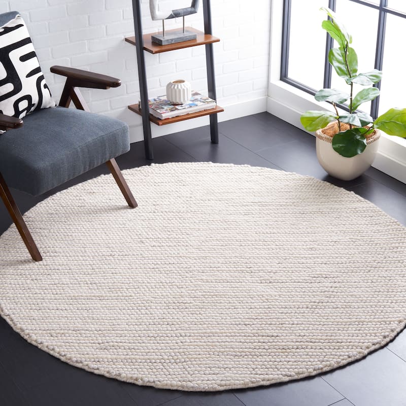 SAFAVIEH Handmade Natura Courtney Wool Rug - 6' x 6' Round - Ivory/Beige