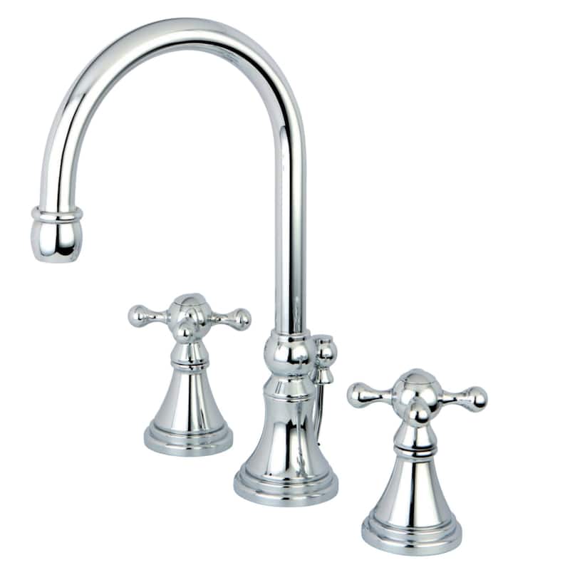 Kingston Brass Governor Widespread Bathroom Faucet with Brass Pop-Up