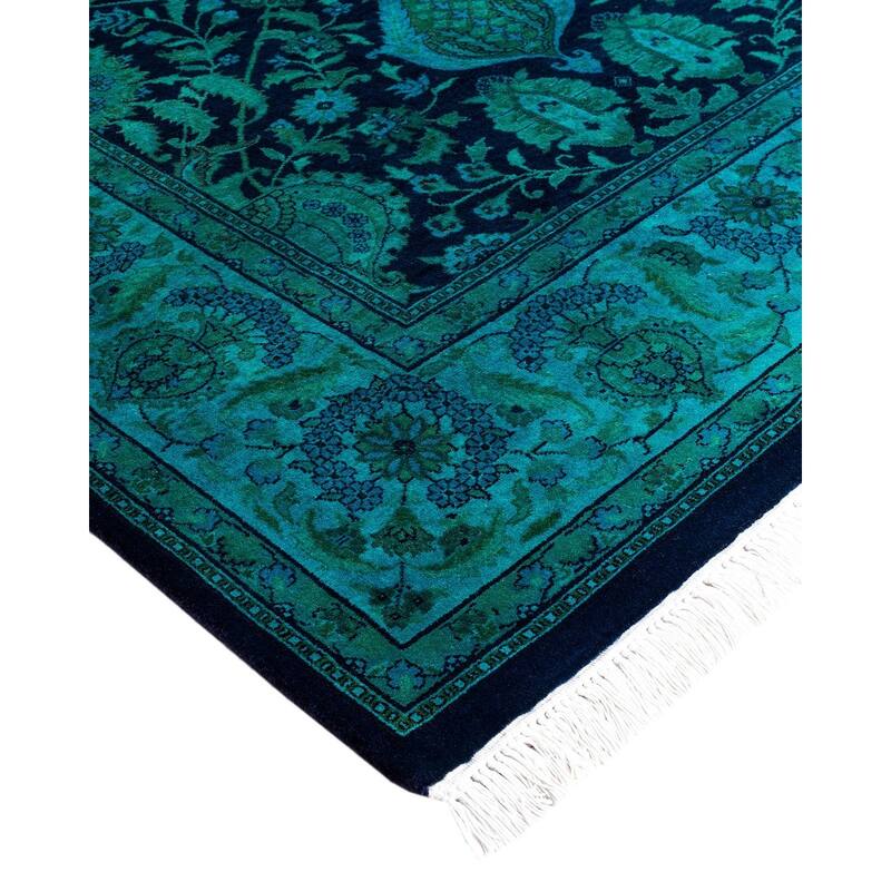 Overdyed, One-of-a-Kind Hand-Knotted Area Rug - Purple - 6' 1" x 9' 2"
