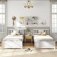 preview thumbnail 6 of 6, Wooden Platform Bed with Headboard and Wood Slat Support White-Twin Size