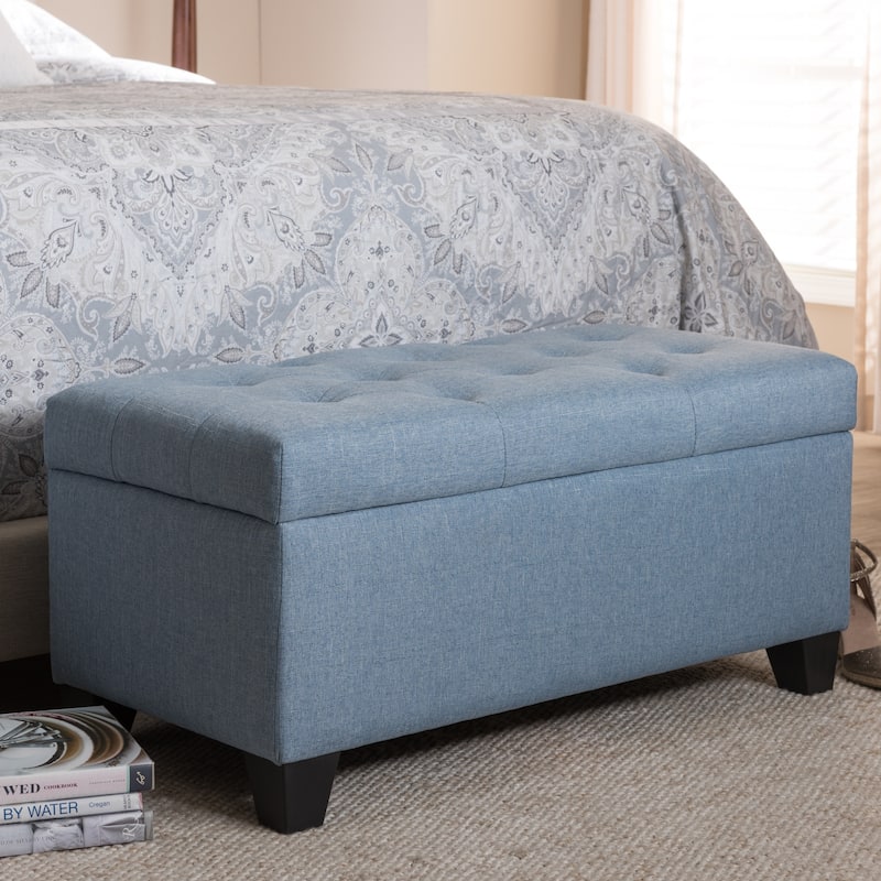 Contemporary Fabric Storage Ottoman by Baxton Studio