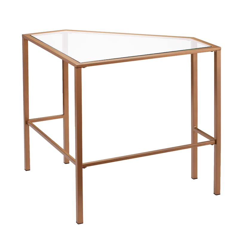SEI Furniture Kemble Metal/Glass Corner Desk