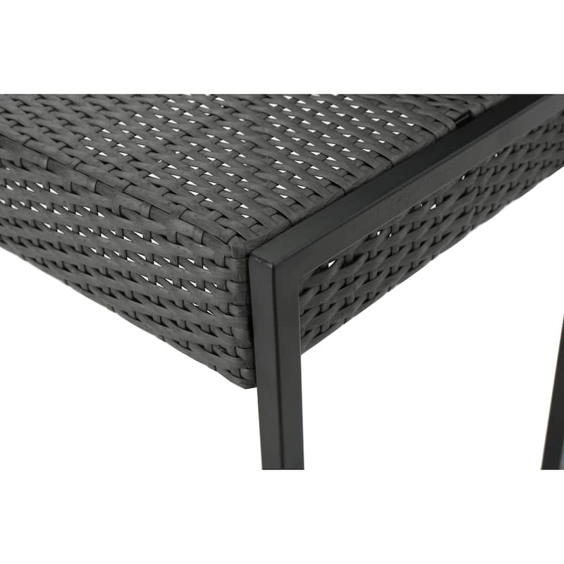 Roomfitters Set of 2 Outdoor Wicker Bar Stools, All-Weather Rattan Bar Chairs with Armrests, Durable and Comfortable Design