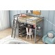 preview thumbnail 12 of 14, Twin Size Loft Bed with Desk and Shelves, Two Built-in Drawers