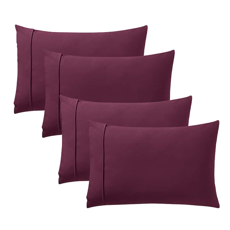 1500 Supreme Collection Microfiber Flannel Pillowcase 4 Pack - King - Burgundy