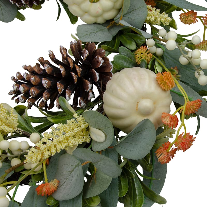 Gourds and Foliage Artificial Thanksgiving Wreath - 24-Inch, Unlit