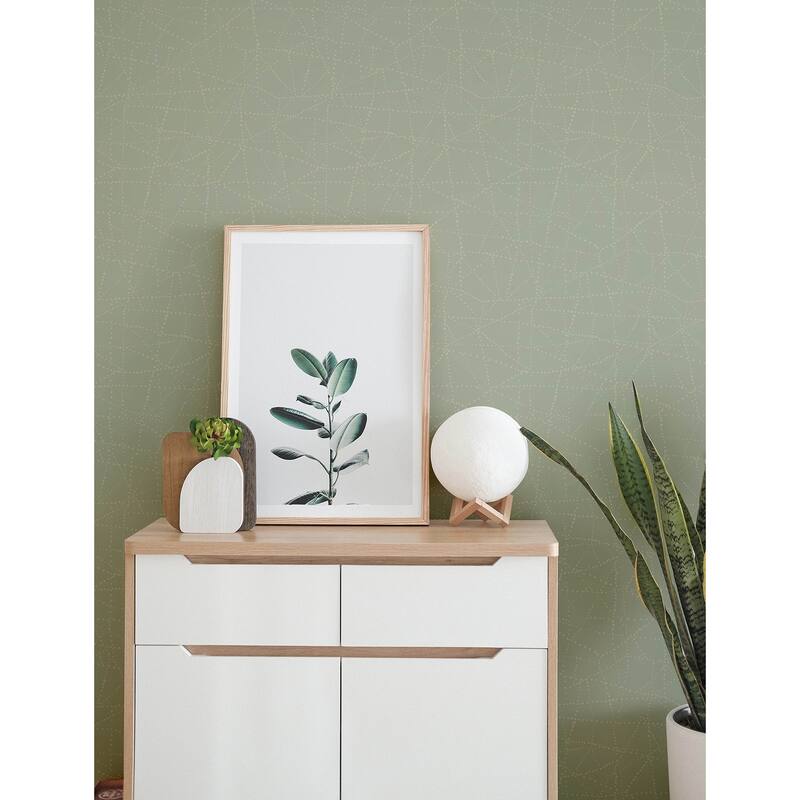 A-Street Prints Alcott Sage Dotted Wallpaper