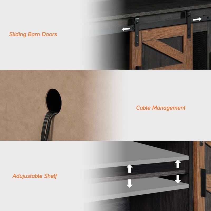 TV Stand with 5 Drawers and 2 Door Storage with Adjustable Shelf - 1 Pack