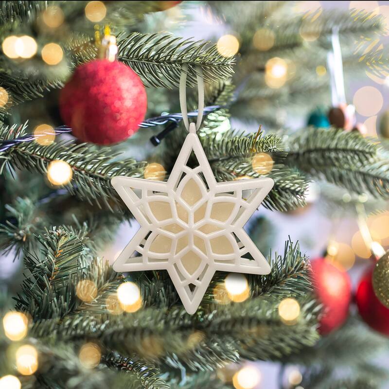 National Tree Company Scentsicles, Scented Star Ornament, White Winter Fir, 2-Pack - 3.35 in