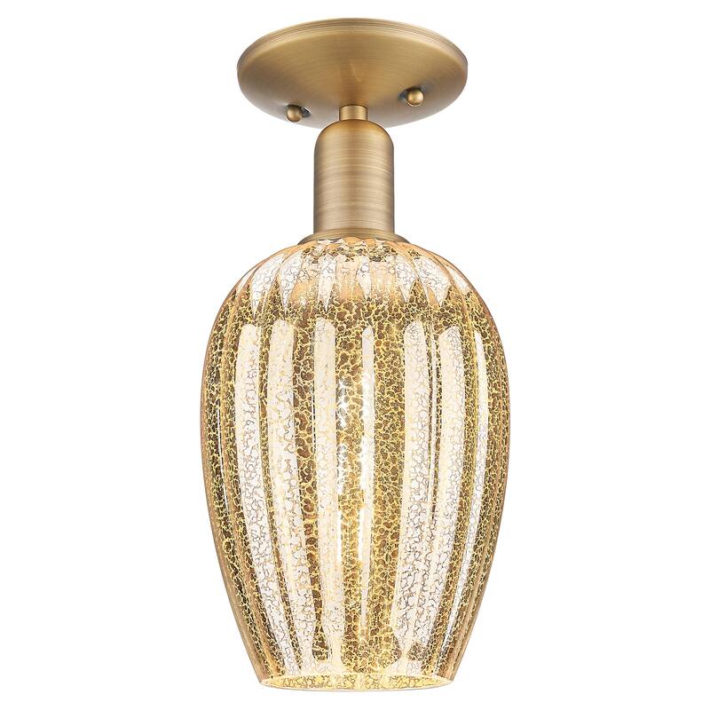 Innovations Lighting 716-1C-G457-6ME Preston 13" Tall Semi-Flush - Brushed Brass