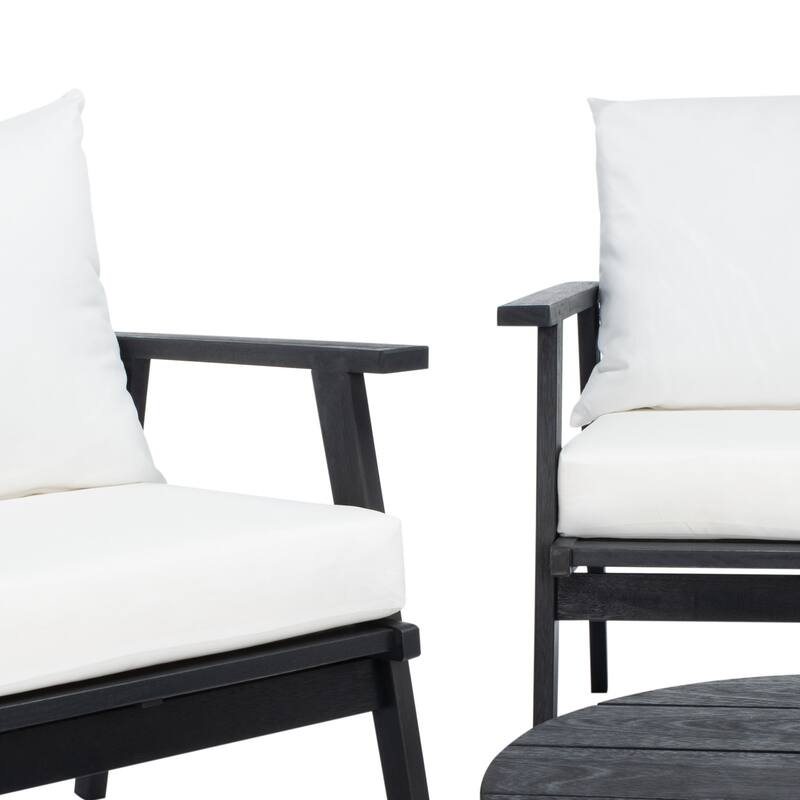 SAFAVIEH Outdoor Deacon 4-piece Conversation Patio Set. - 49" W x 30" D x 31" H