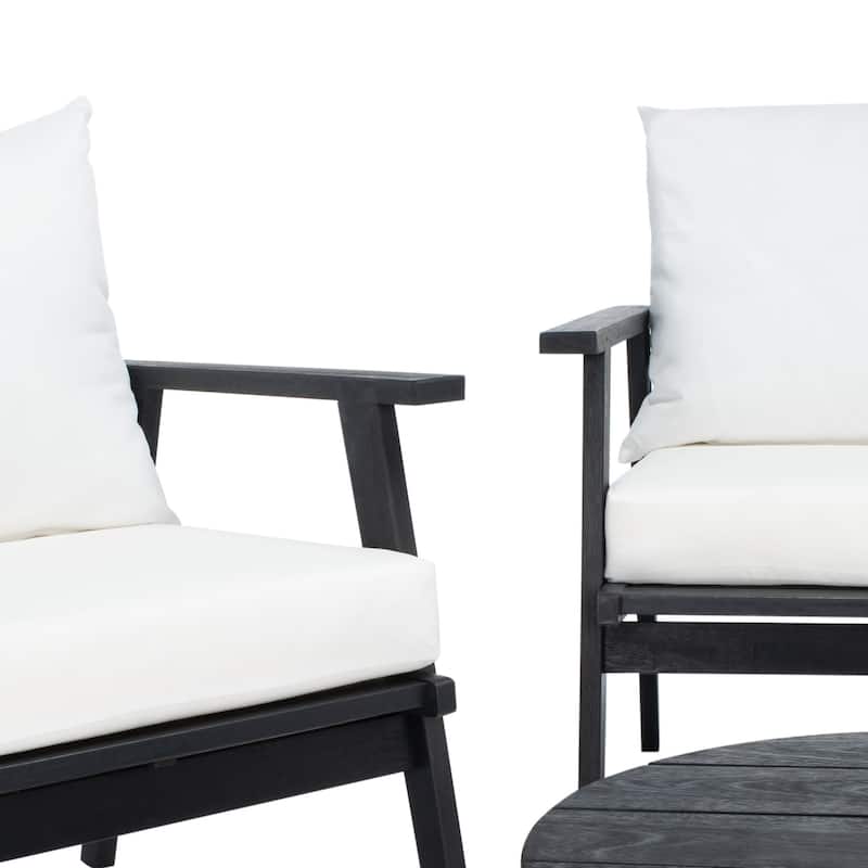 SAFAVIEH Outdoor Lupe 4-Piece Conversation Patio Set - 49W x 31D x 30H