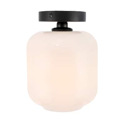 Collins 1-light Glass Cylinder Shade Flush Mount Fixture