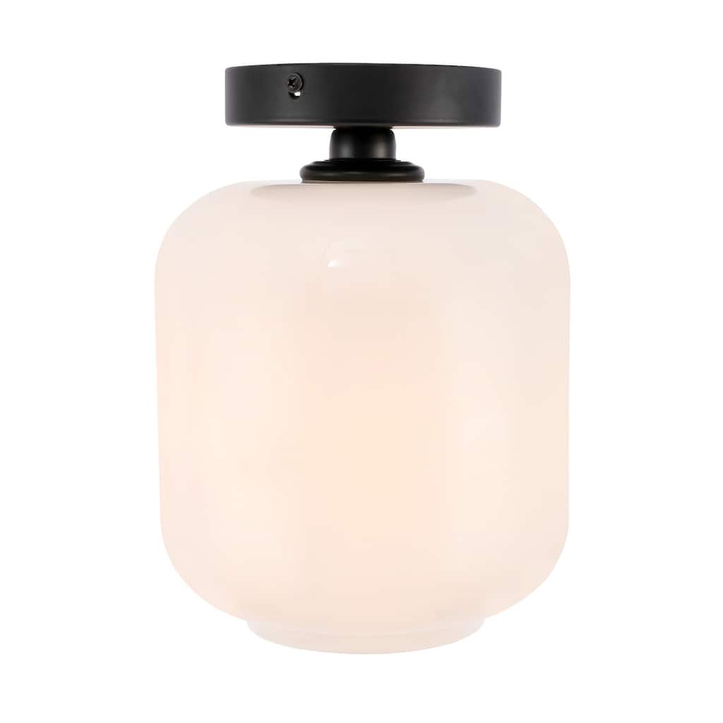Collins 1-light Glass Cylinder Shade Flush Mount Fixture