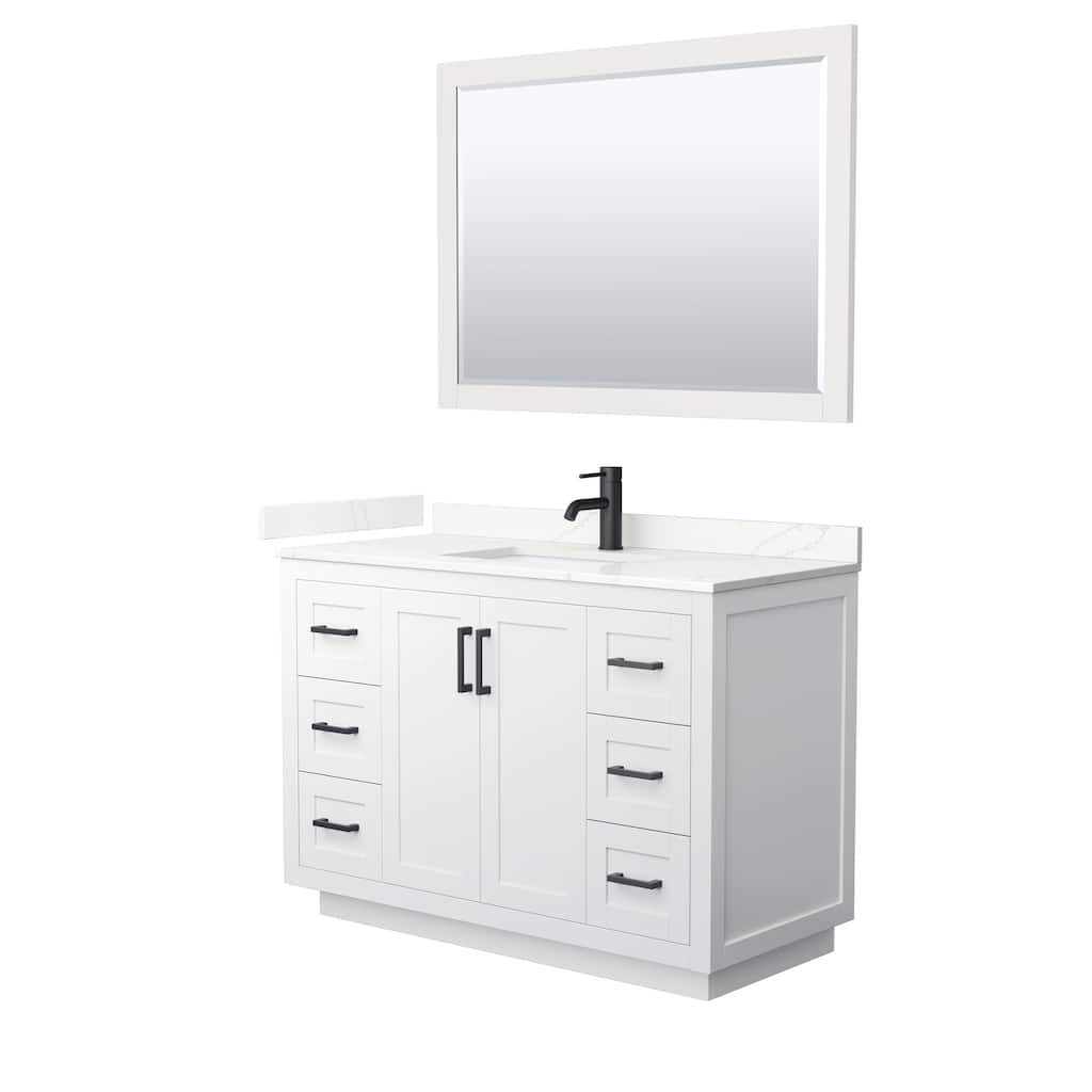 Miranda 48-inch Single Vanity, Quartz Top, 46-inch Mirror