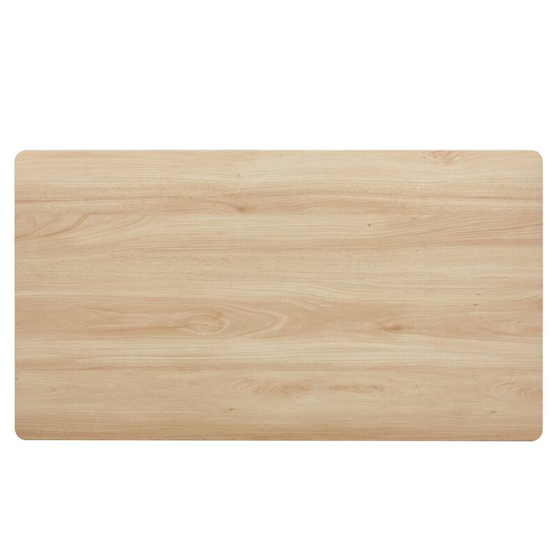 Modern minimalist wood grain double layered coffee table for living room