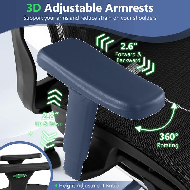 Costway Ergonomic Office Chair with Rotating Headrest & Adjustable - See Details