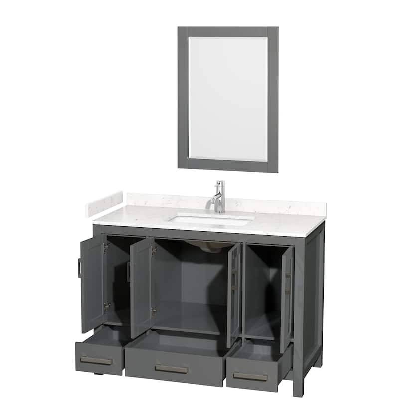 Wyndham Collection Sheffield 48" Single Bathroom Vanity, Carrara
