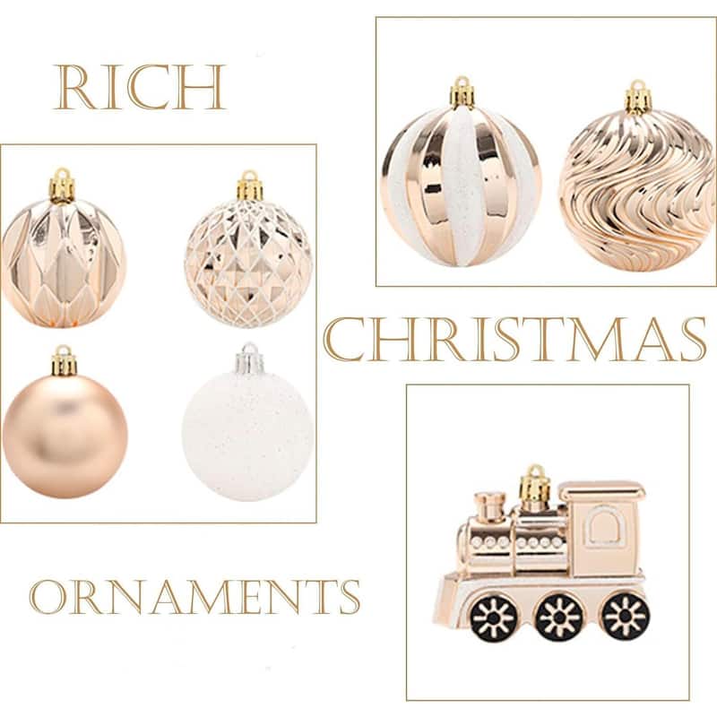 65 Pcs Christmas Decoration Ball Ornaments Set for Holiday Party Wedding - N/A