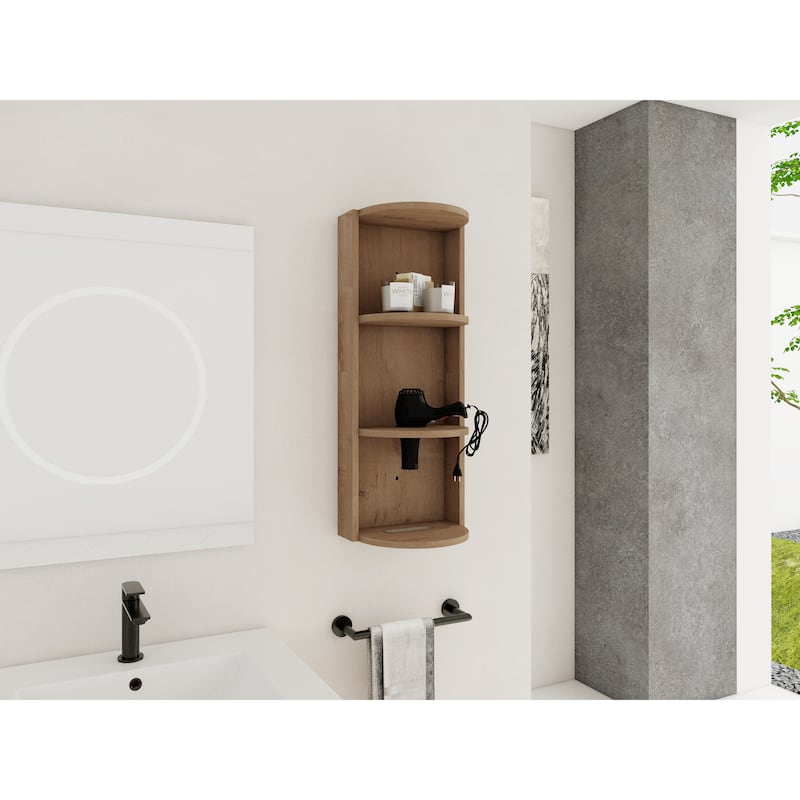 12" Bathroom Wall-Mounted Storage Rack, Float Mounting Design,(KD-Packing)