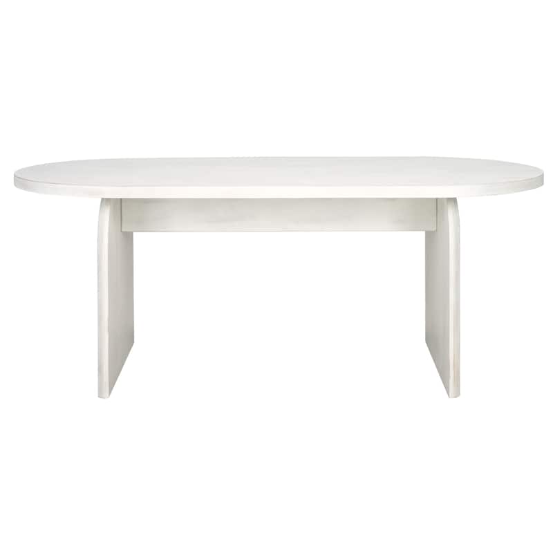 SAFAVIEH Hannelotte Ribbed Coffee Table - 47.2 In. W x 22.8 In. D x 18.5 In. H - 47Wx23Dx19H - White Wash
