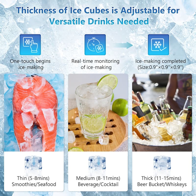 Commercial Ice Maker Machine, 130Lbs/24H