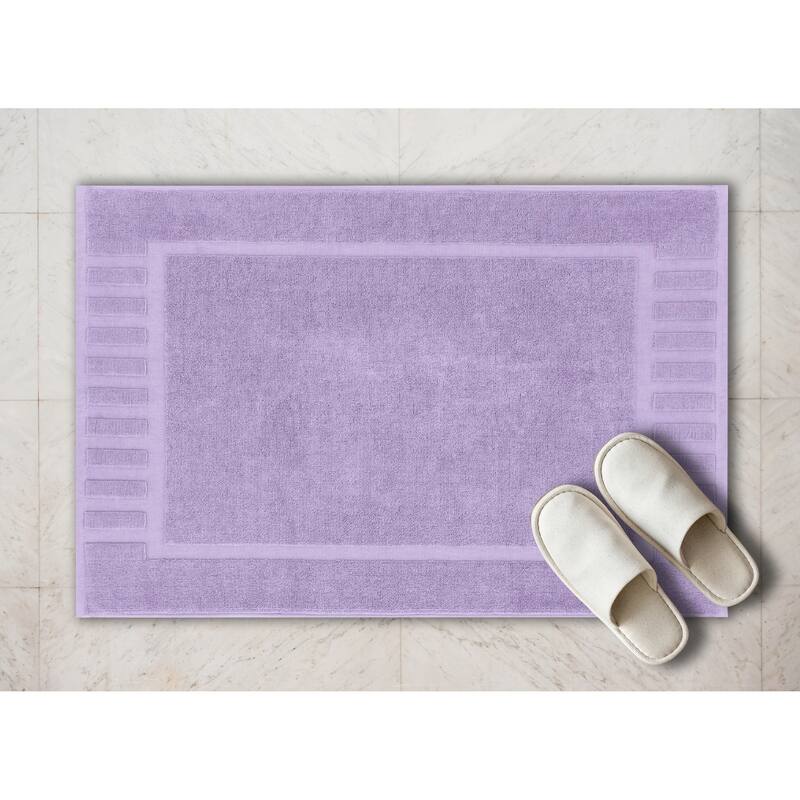 White Classic Luxury Cotton Bath Mat 22x34 Set of 2