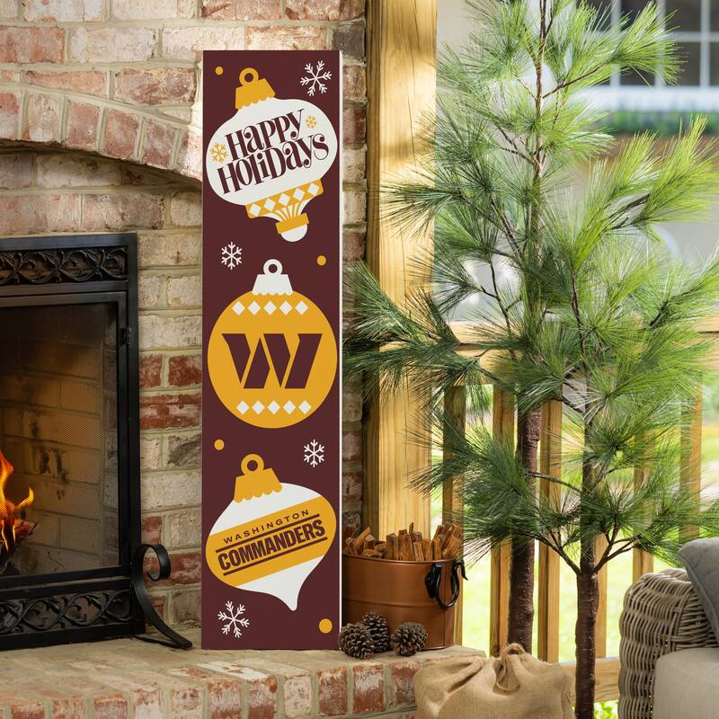 47" Double Sided Seasonal Porch Leaner, Washington Commanders - 47" x 11.25" - Christmas