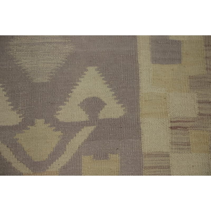 Hand Woven Southwestern Wool Purple Geometric Area Rug - 7' 10'' X 5' 1''