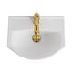 preview thumbnail 11 of 11, White Ceramic Wall Mount Bathroom Sink with Brass Faucet and Sink Drain Renovators Supply