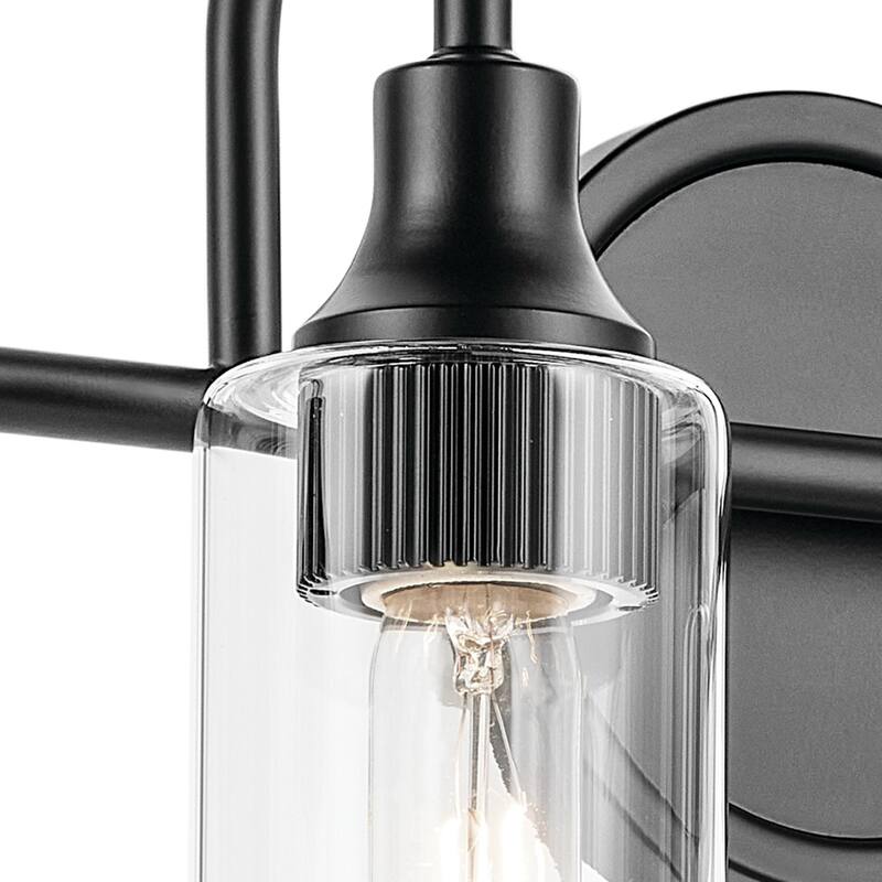 Kichler Lighting Kavi 31.5" 4-Light Vanity Light with Clear Glass in Black