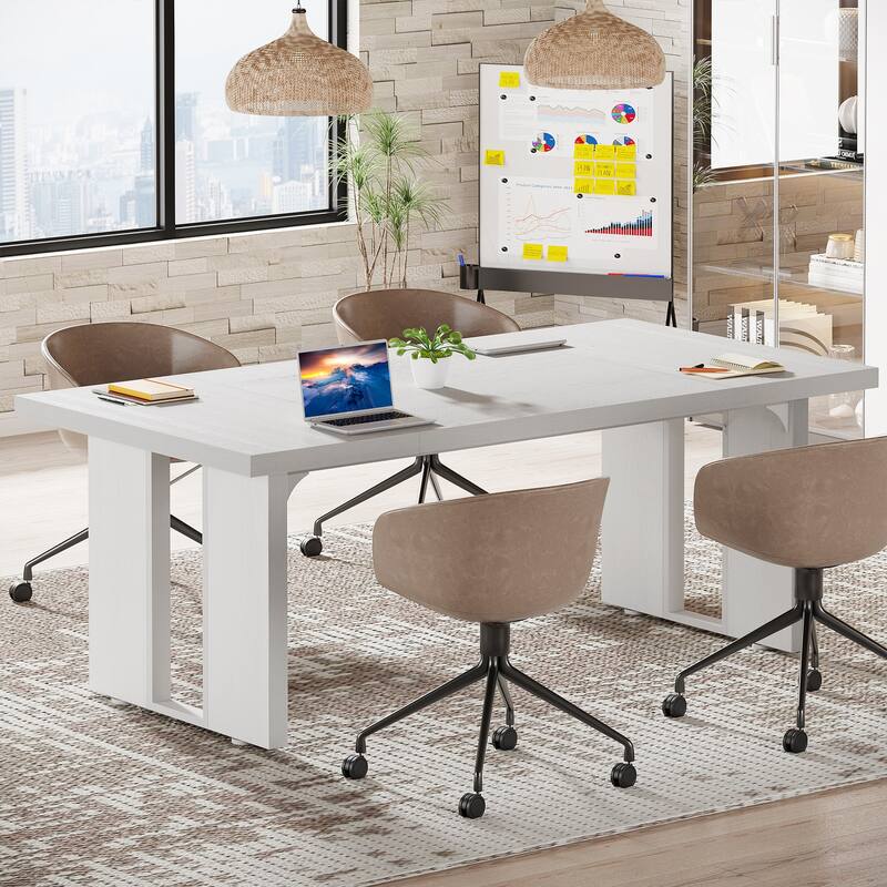 70.9" L x 31.5" W Rectangular Wood Conference Table for 6 to 8