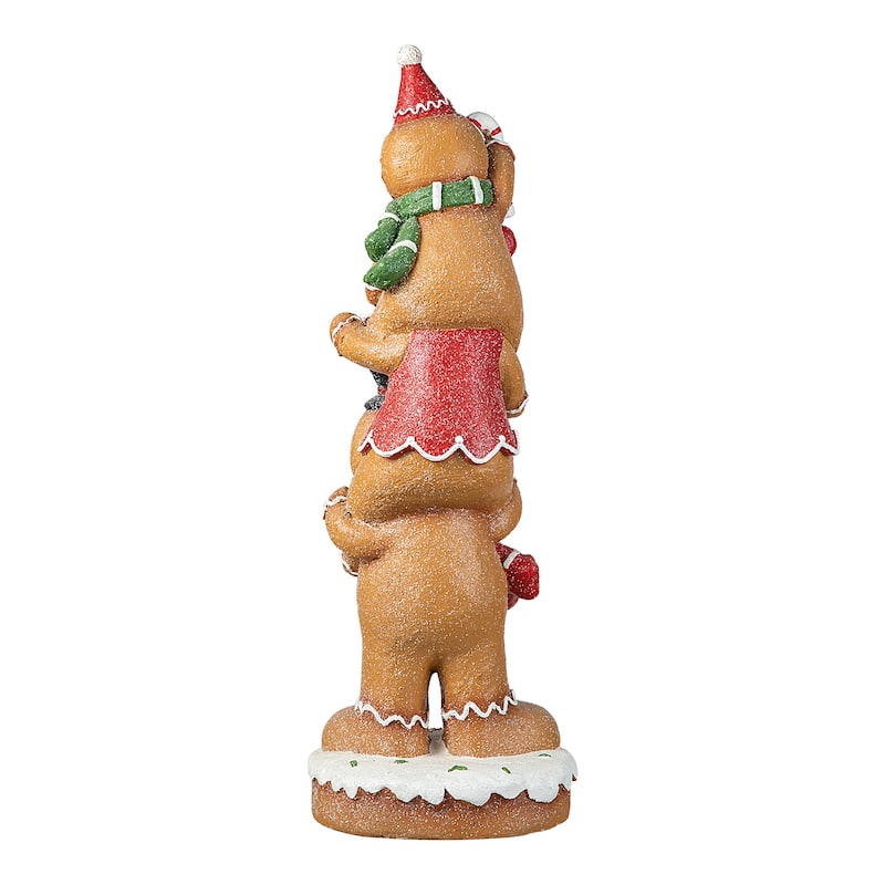 Glitzhome 29"H Christmas Stacked Gingerbread Man Porch Decor - 29"