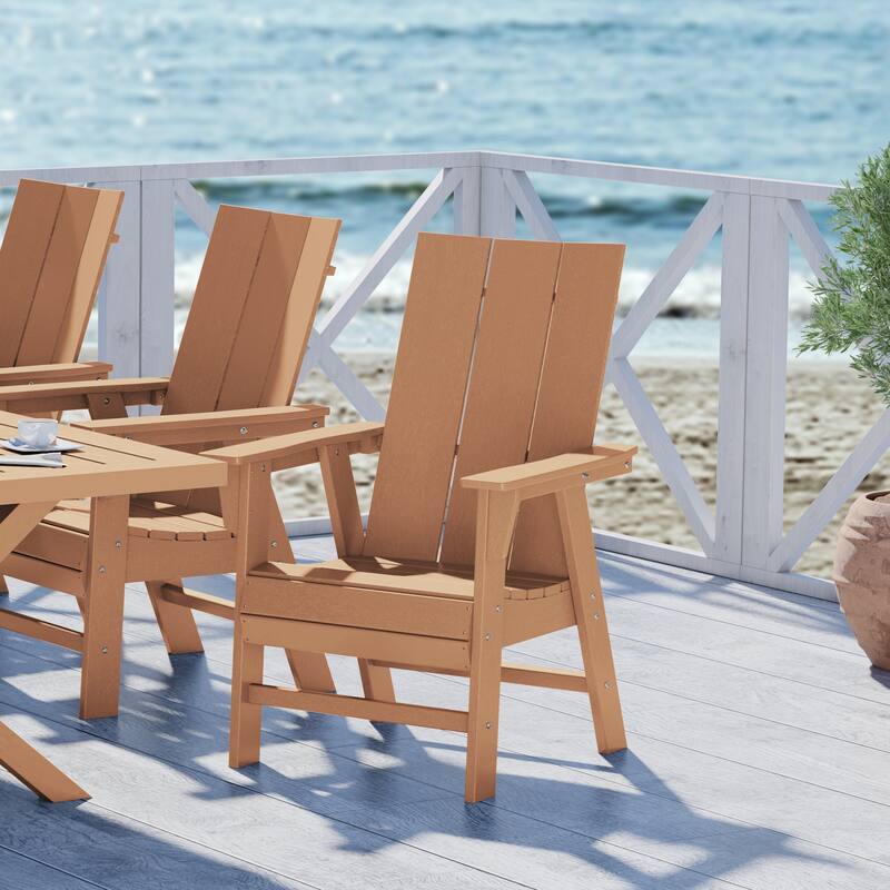 Shoreside Hdpe All Weather Outdoor Patio Adirondack Dining Chair (1PC)