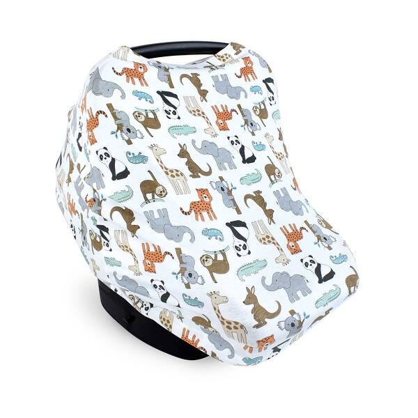 slide 1 of 1, Hudson Baby Multi-use Car Seat Canopy, Zoo Animals, One Size - Zoo Animals Zoo Animals