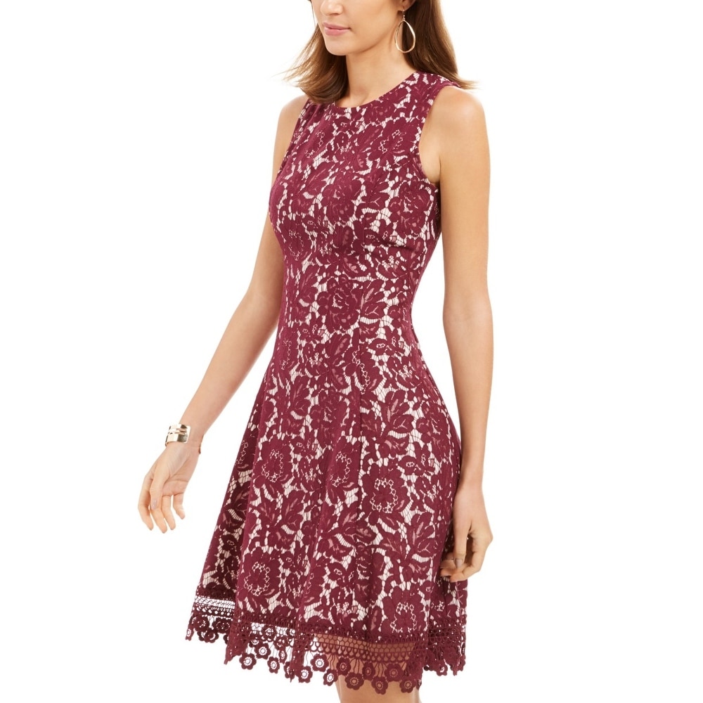 ladies red dress size 10 Donna Ricco Women's Sleeveless Lace Dark - Bed Bath & Beyond summer black dress