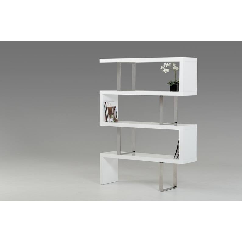 Modrest Maze White High Gloss Bookcase