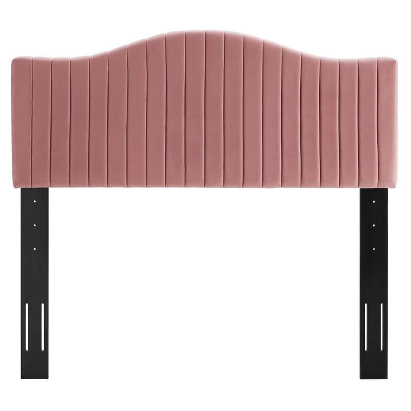 Findlay Arched Heather Pink Velvet Upholstered Full/Queen Size Headboard