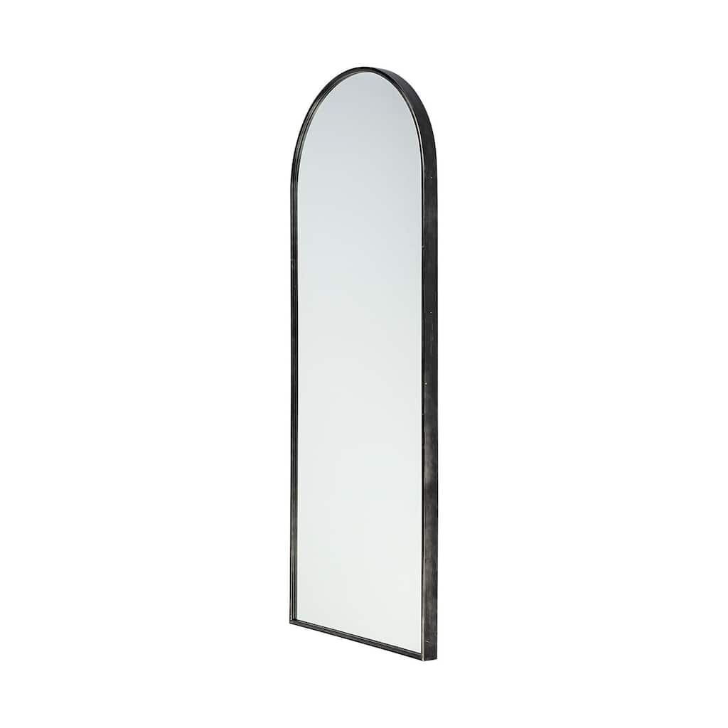 HomeRoots 70" Painted Arch Full Length Hanging Mirror Wall Mounted With Metal Frame - 42.91