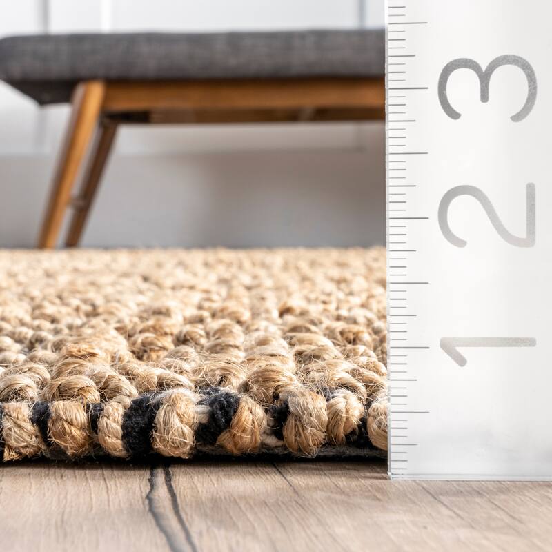 Nuloom Geometric Alden Textured Diamonds Jute Area Rug