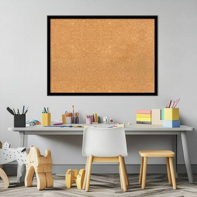 Incline Black Wood Framed Cork Board - Bulletin Board, Organization Board, Pin Board