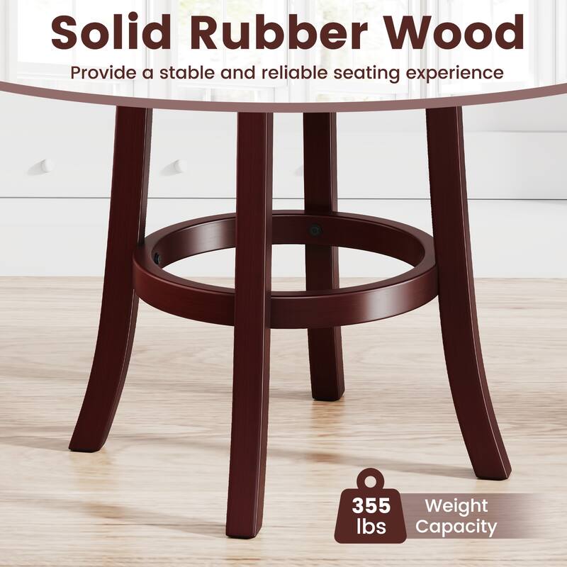 Gymax 26'' Counter Height Swivel Barstools Set of 4 High Backs &