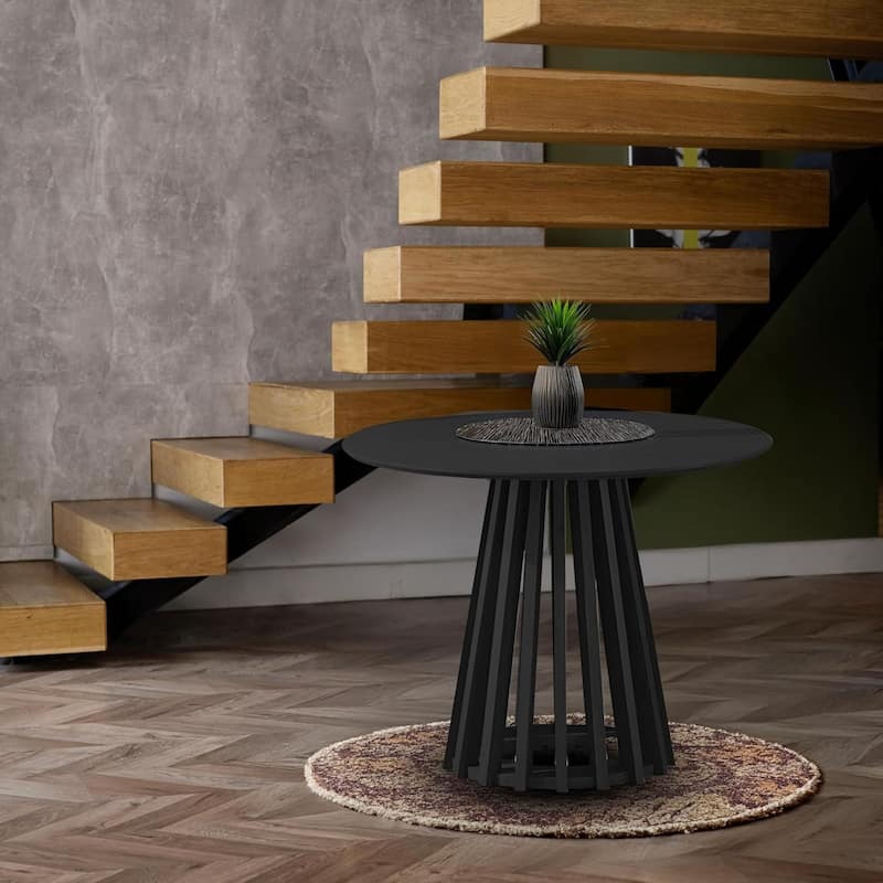 Andre small 39" Black, Round Dining Table