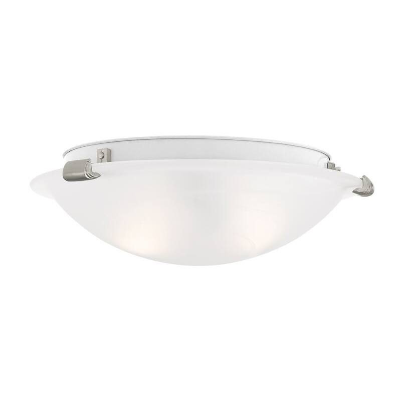 Livex Lighting 2-light Brushed Nickel Ceiling Mount Light, 8010-91 - 12.25" DIA 3.75" H