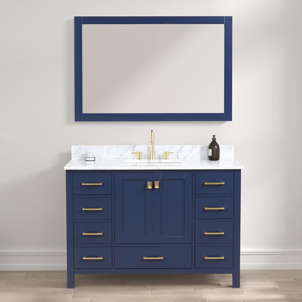 Blossom Geneva 48 Inch Bathroom Vanity with Marble Top, Sink & Mirror