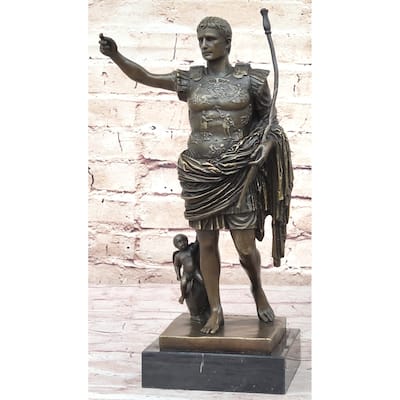 Augustus Of Prima Porta - Bronze Sculpture Roman Statue Replica Octavian Caesar