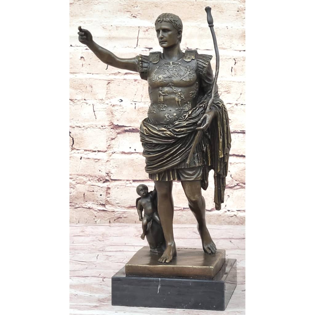 Augustus Of Prima Porta - Bronze Sculpture Roman Statue Replica Octavian Caesar