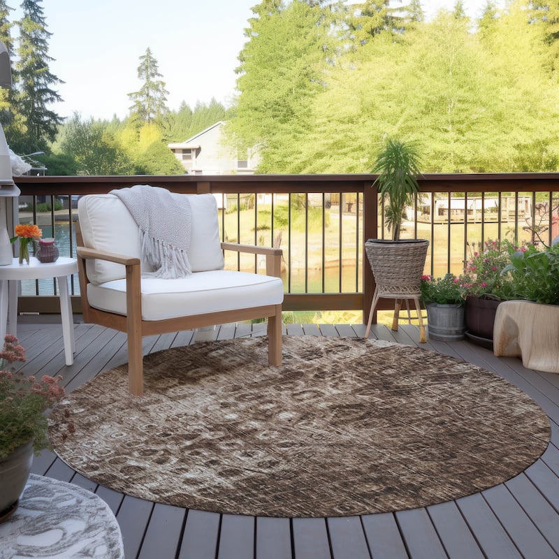Machine Washable Indoor/ Outdoor Chantille Abstract Modern Rug
