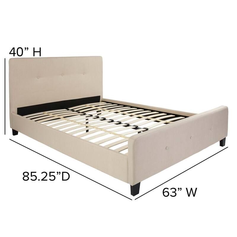 Tufted Platform Bed with 10 Inch Pocket Spring Mattress