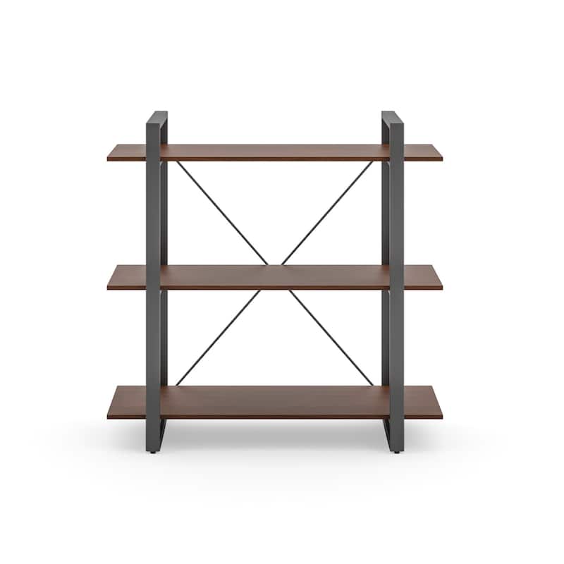 Homestyles Merge Brown Wood Three-Shelf Bookcase - 36' x 15' x 35'